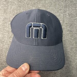 Travis Mathew Hat Golf Flexfit Mens S-M Cap Blue Embroidered Logo Top Golf